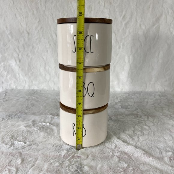 Rae Dunn Stacking BBQ Canisters SPICE BBQ RUB Trio cellars - Picture 8 of 8